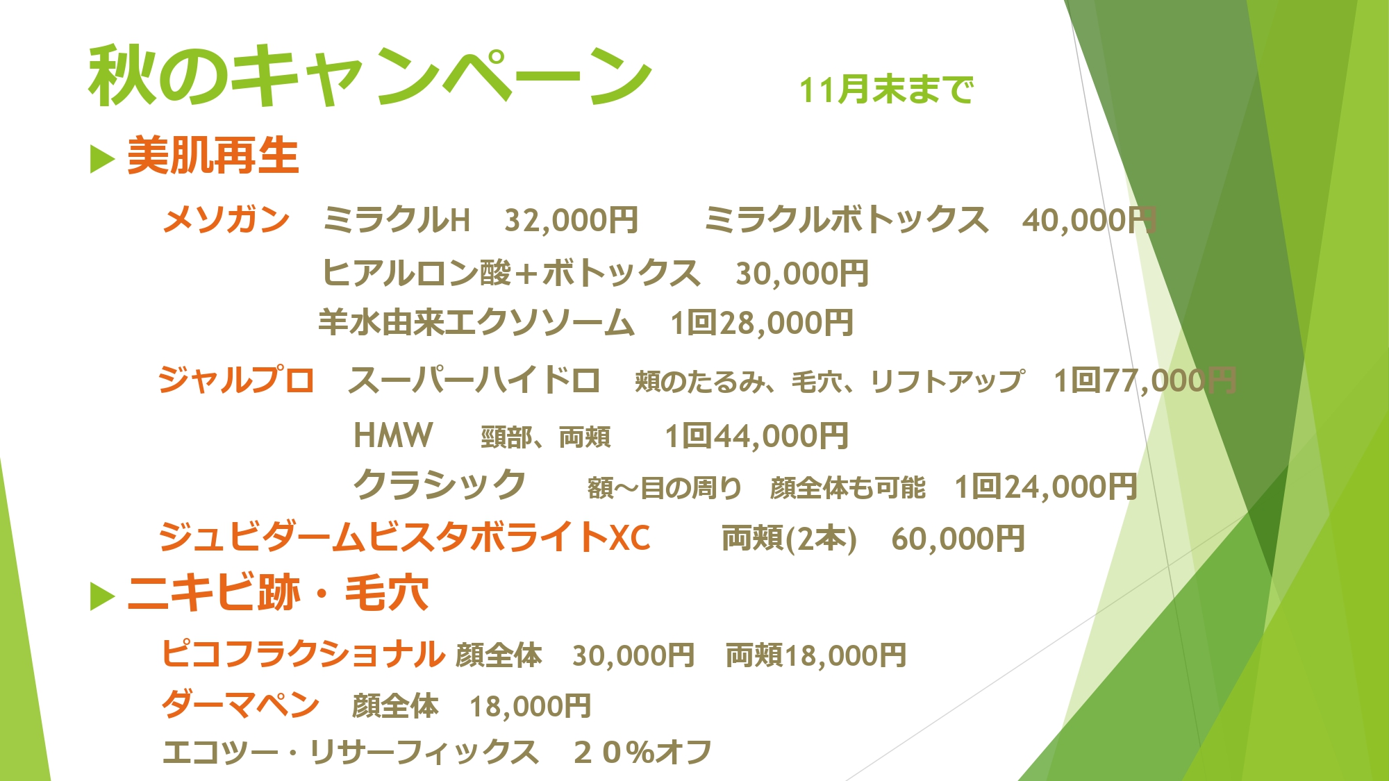 秋のキャンペーン